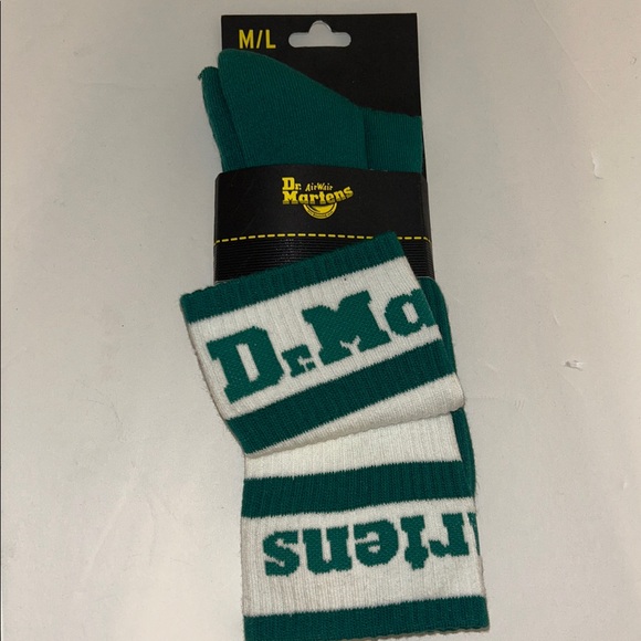 Dr. Martens Other - Dr. Martens M/L teal green athletic logo socks crew US size 9-14